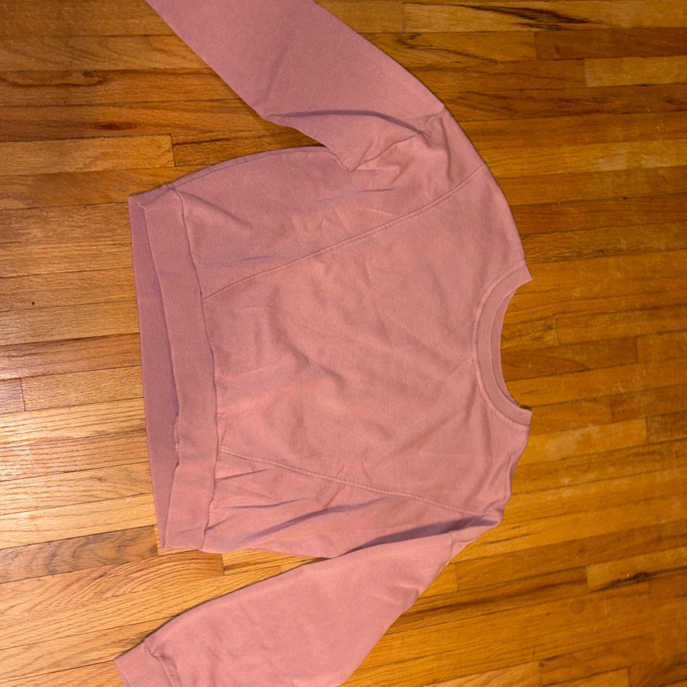 Pink Rose Mauve Cropped Sweatshirt